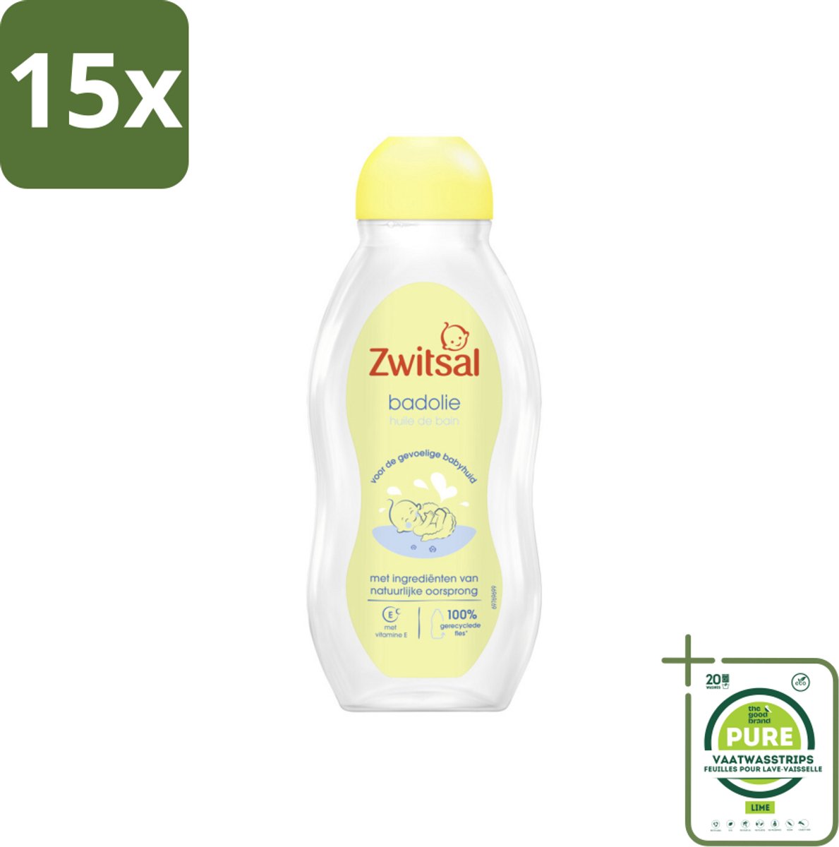 15 x Zwitsal Badolie 200 ml - Grootverpakking - Badolie Voor Baby - Droge Huid - Babyhuid Verzorging - Zwitsal Badolie - Babybad Ritueel