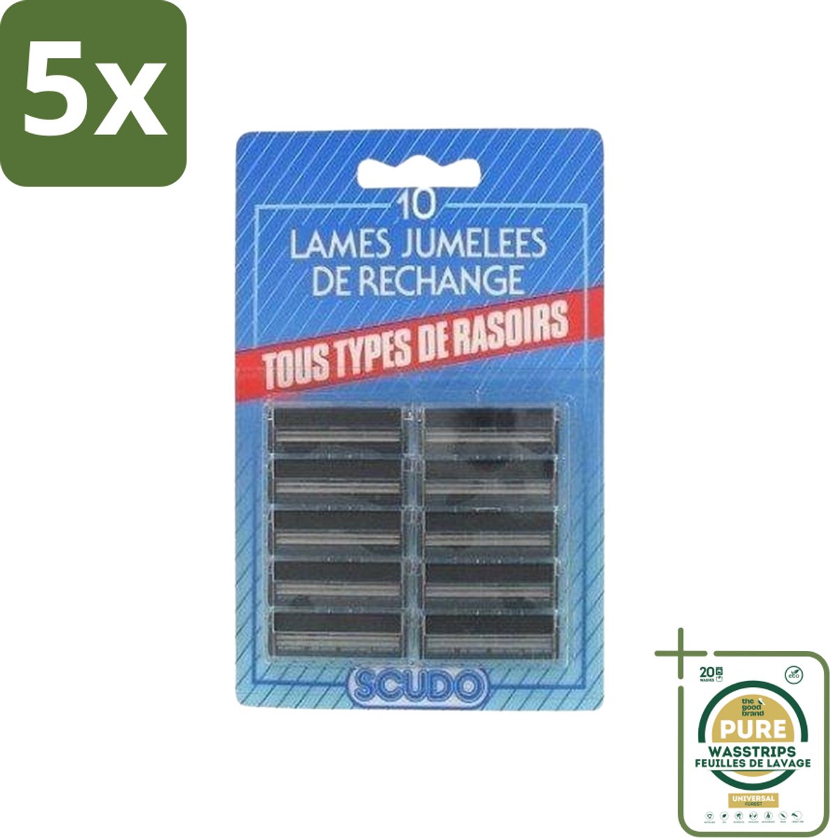 5 x Scudo - Scheermesjes - 2 Scheerbladen - Vervangmesjes voor Gillette G2 & Contour - 10 Mesjes - Grootverpakking - Scheermesjes - Vervangmesjes - Gillette G2 Mesjes - Gillette Contour Mesjes - Scudo Mesjes