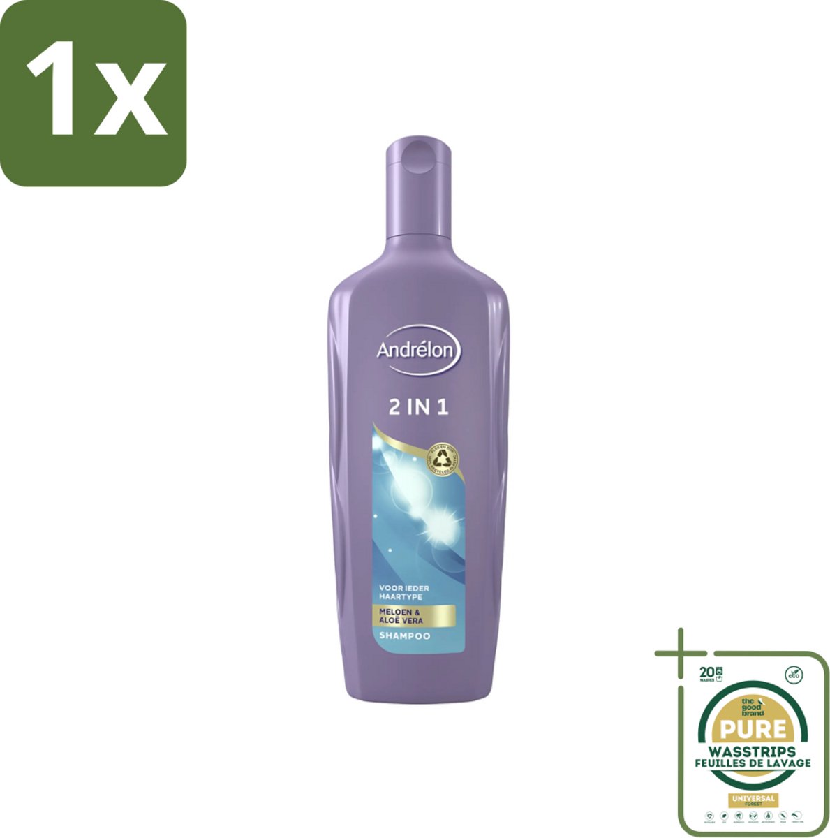 1 x Andrélon - 2-in-1 - Shampoo - Reinigt & Verzorgt - 300 ml- 2-in-1 Shampoo Conditioner - Haartype - Haartype - Haartype - Haartype
