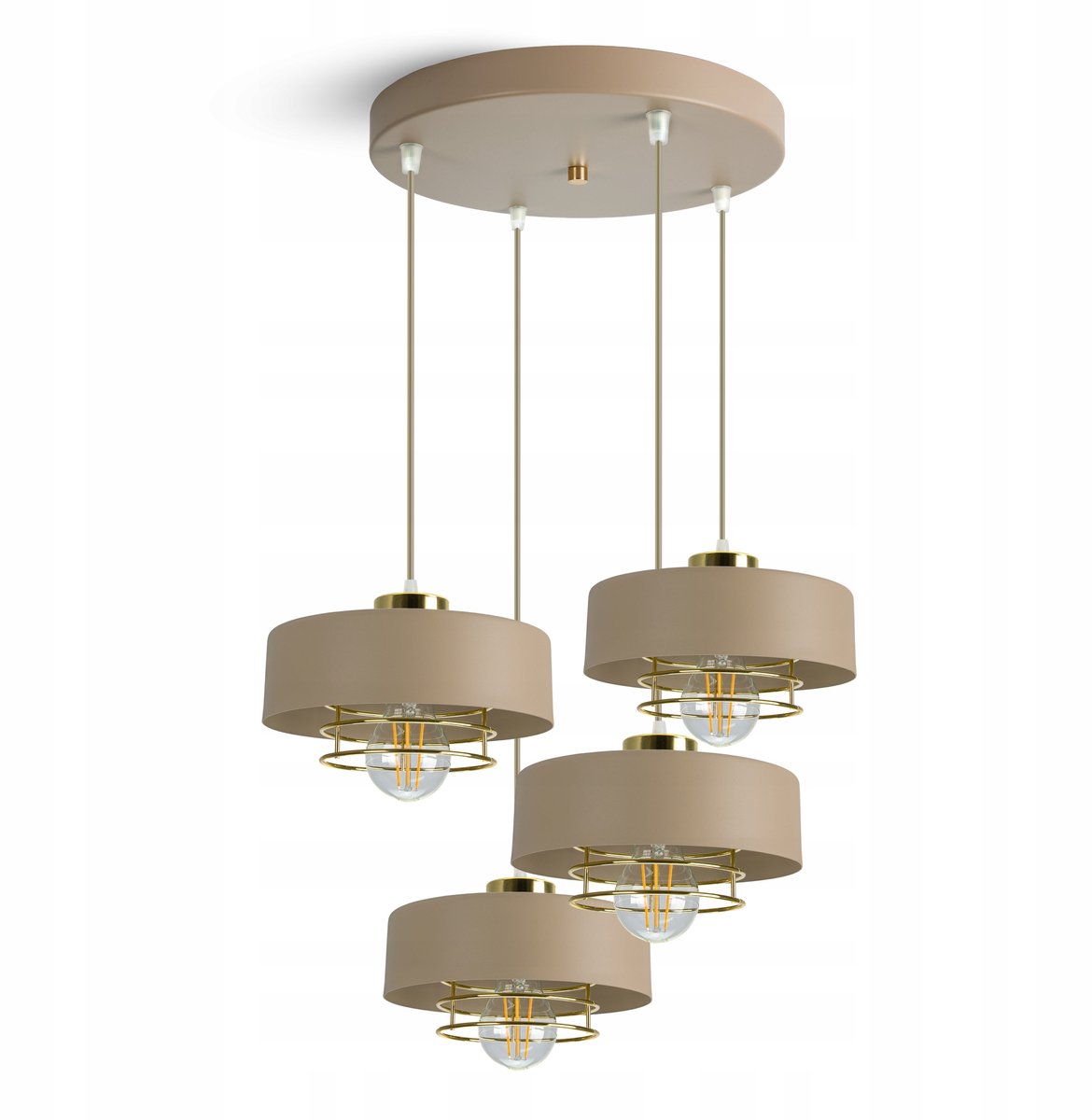 Grote Hanglamp Beige Goud ECRU 4xE27 LED Modern 760-EZ4