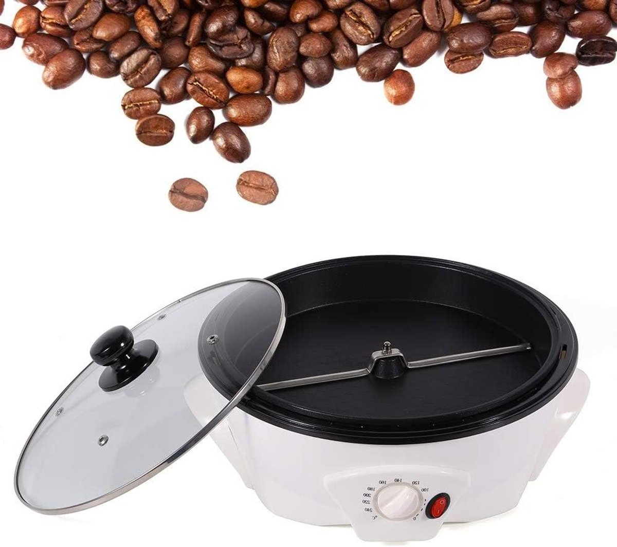 Koffiebrander - Bonen roosteren - Thuis barista - Instelbare temperatuur - 500 gram capaciteit - Wit