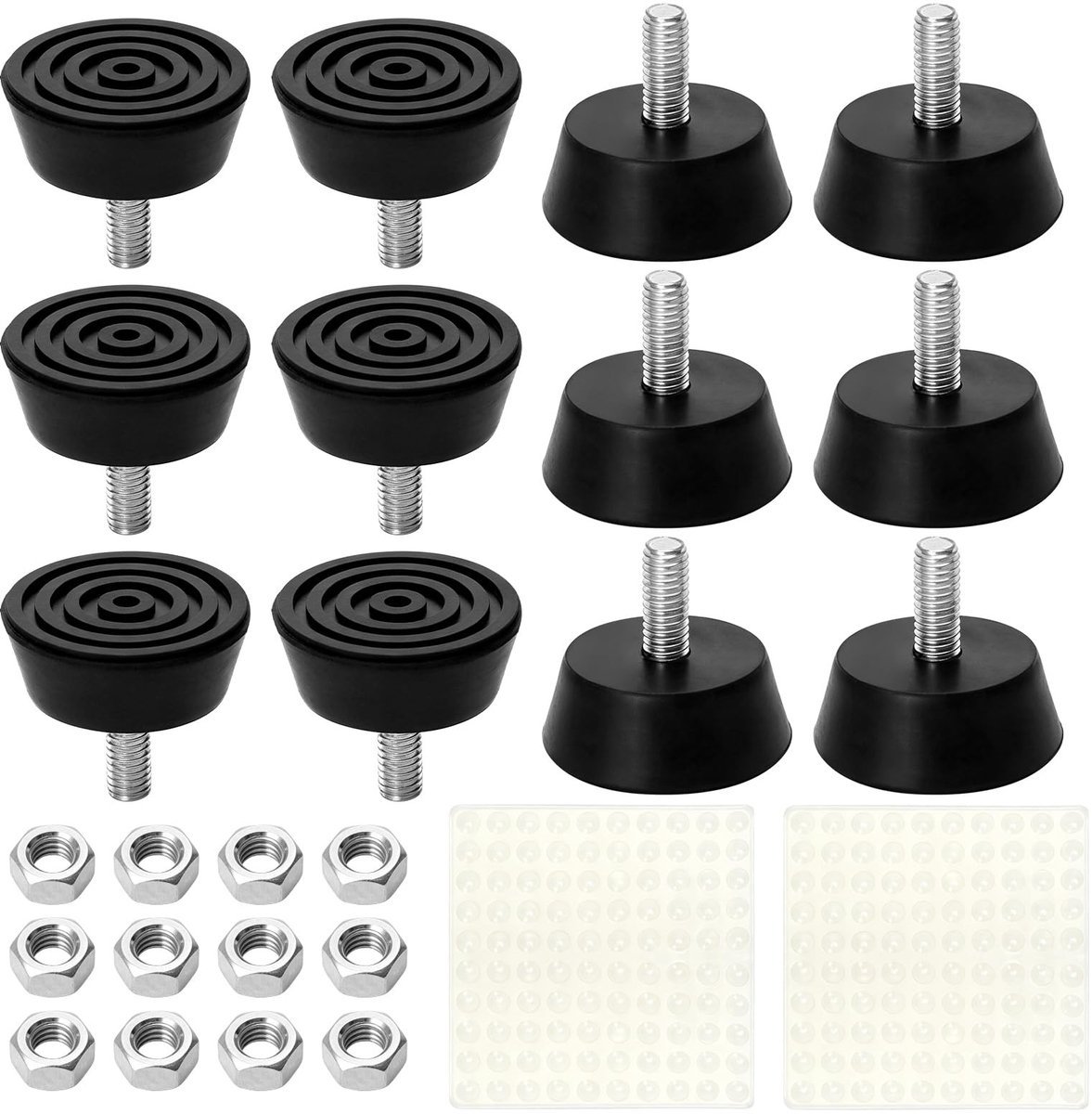 Elzusha - 12 Stuks Antislip Rubberen Meubelvoetjes