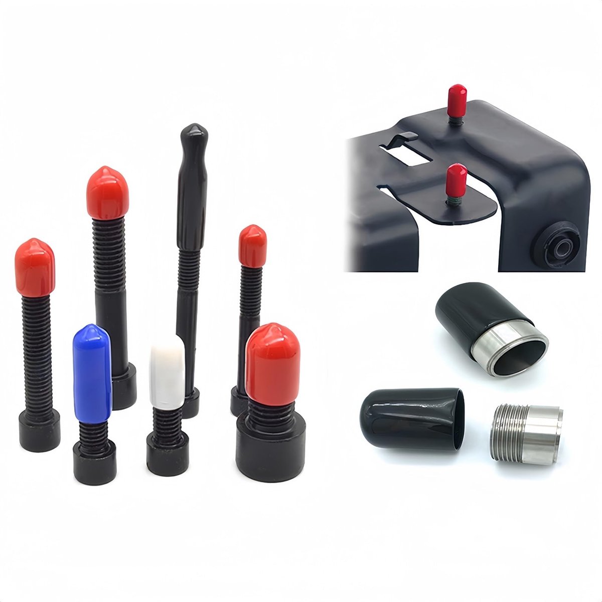 Elzusha - PVC Rubber Thread Protectors 20mm Binnen Diameter 10 Stuks Rood