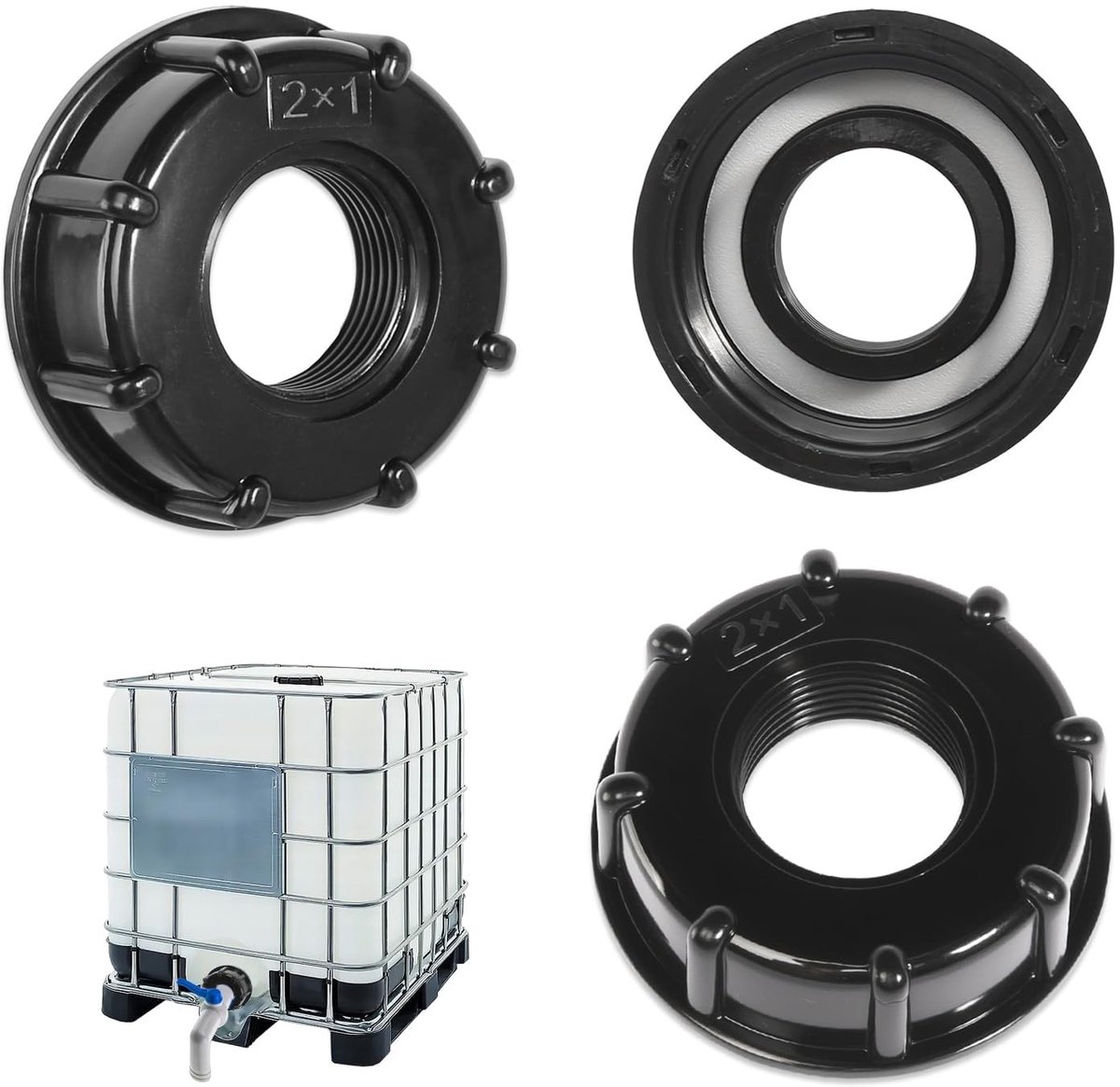 Elzusha - Set van 3 IBC Adapterdoppen voor Wateropslag