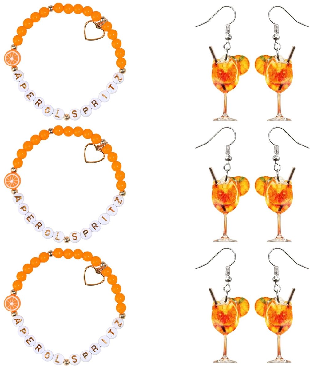 Elzusha - Aperol Spritz Giftset met Sieraden en Wijnglas voor Feestjes