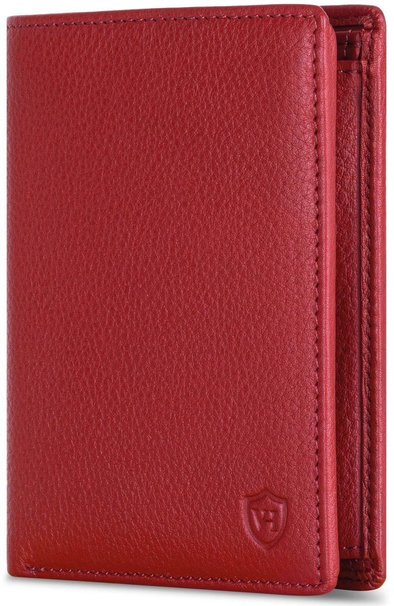 Elzusha - Lederen Portemonnee met RFID Bescherming voor Dames en Heren, Rood