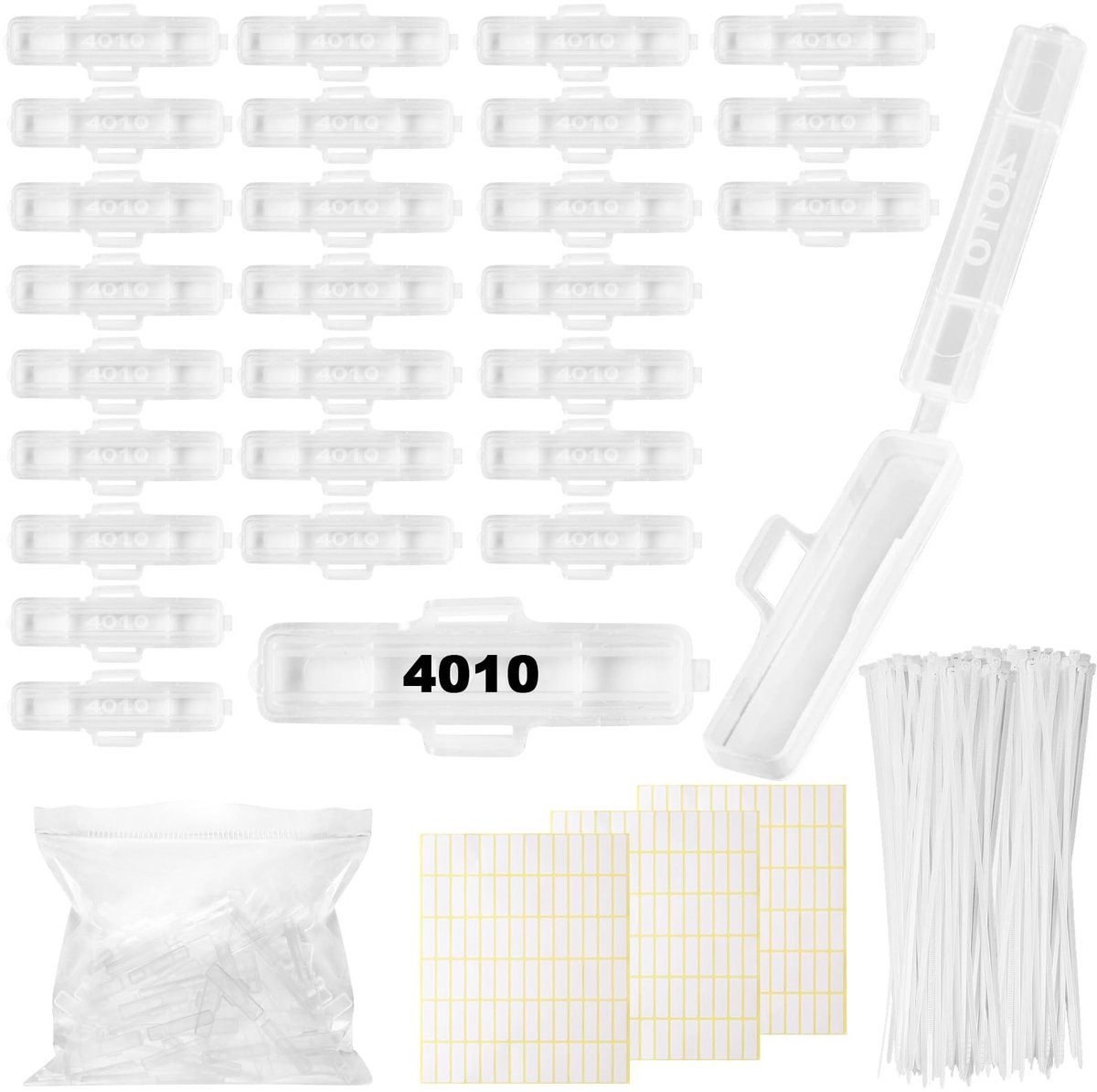 Elzusha - 150 Stuks Kabel Labels met 200 Stuks Kabelbinders voor Markering
