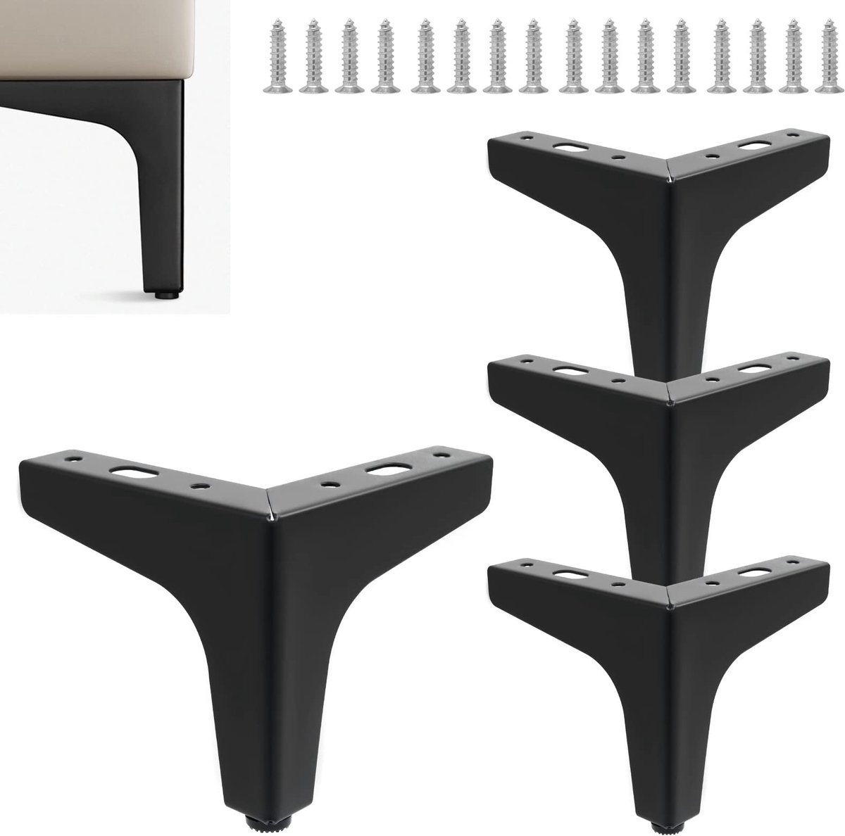 Elzusha - Set van 4 Metalen Meubelpoten voor Kasten