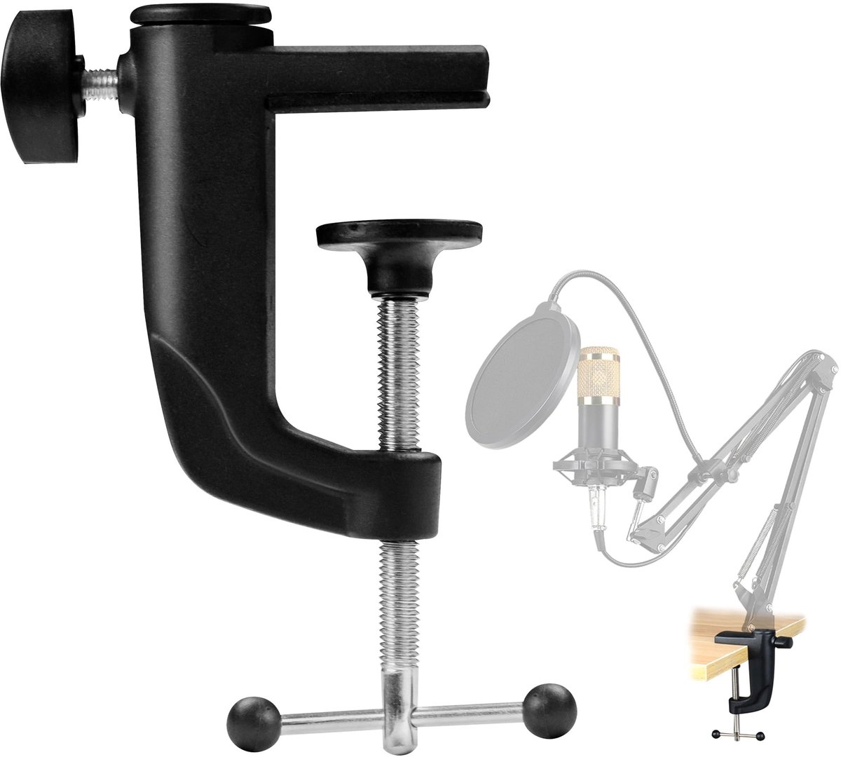 Elzusha - Verstelbare C-Clamp Microfoonstandaard voor Tafel