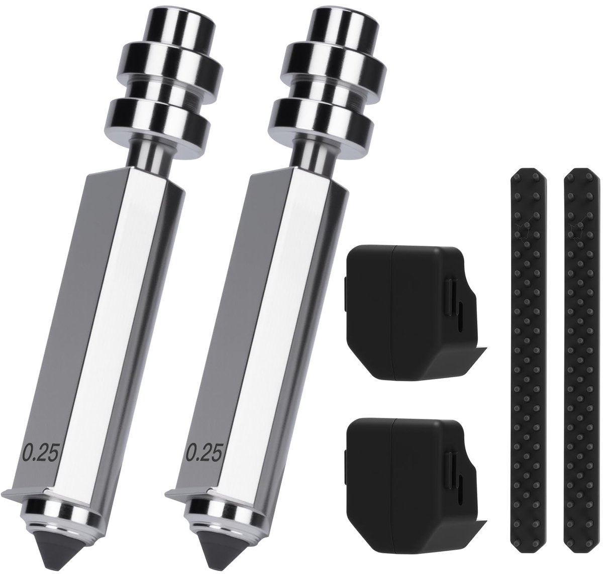 Elzusha - 3D Printer Extruder Kit - Hardened Staal Mondstuk 0.3 mm met Siliconen Cover