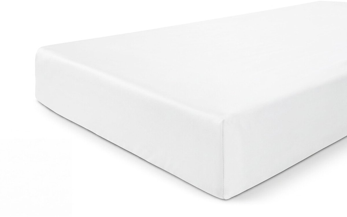 Walra Hoeslaken Satin Cotton - 80x200 - 100% Katoen (BCI) - Wit