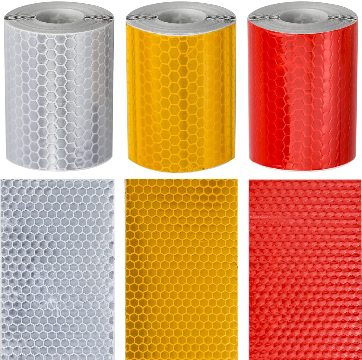 3 rollen zelfklevende reflectortape fietsreflectoren 5 cm x 3 m reflectortape Reflectortape voor helmen Reflecterend - ShopVlot