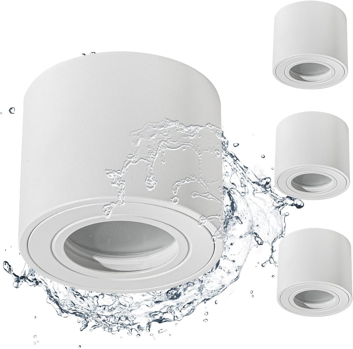 Ronde inbouwspot voor badkamer, waterdichte plafondverlichting, LED downlight, IP44, Ø 80 x 65 mm, aluminium, energiezuinig en modern design