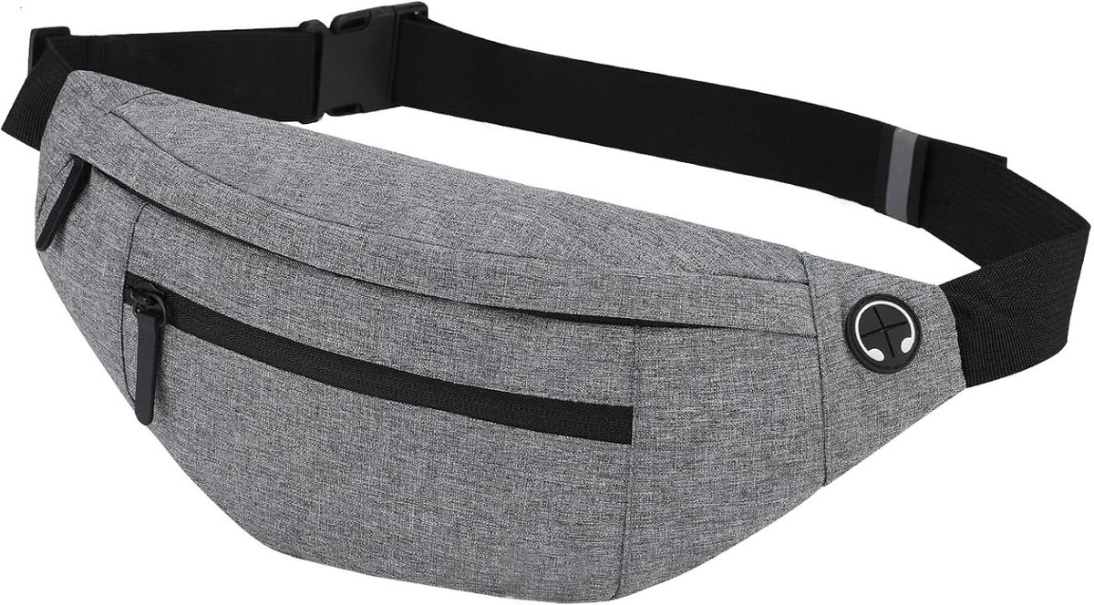 MODFU Heuptas – Compact Maat 15x15x14 cm – Nylon – Lichtgewicht Dagelijks Gebruik – Reizen Wandelen Festival – Grijs