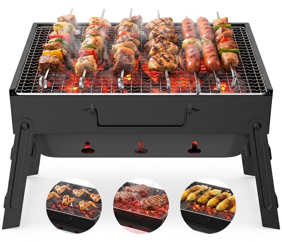 Arvioo - Vouwbare houtskool barbecue - 35cm - draagbaar - voor 2‑3 personen — afbeelding 4