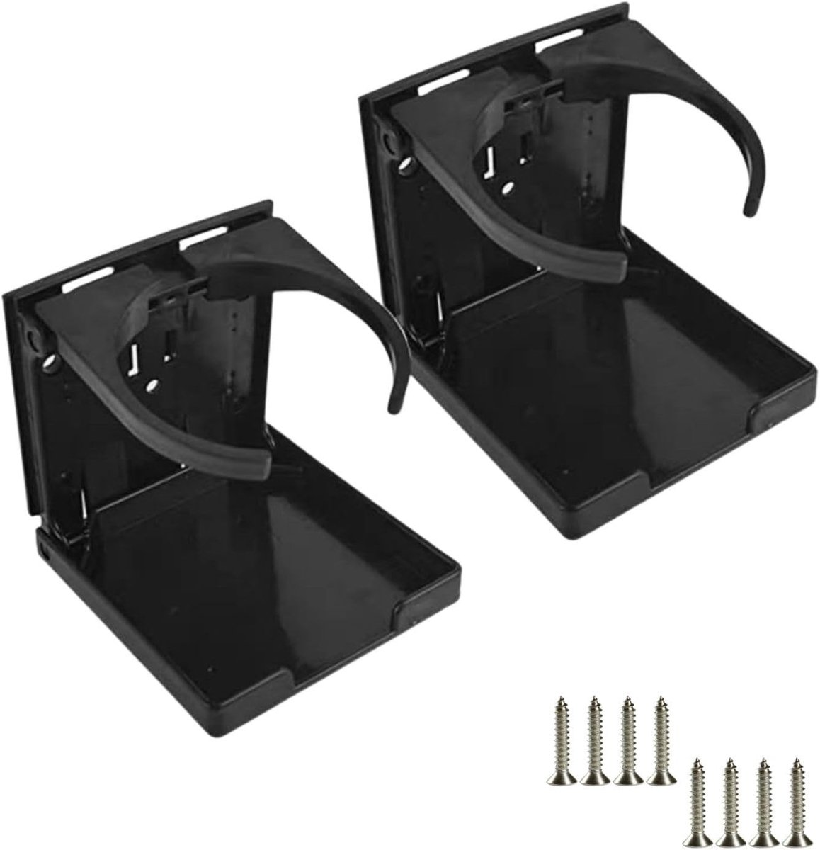 Inklapbare Bekerhouder - Zwart - 6,2 - 10,4 cm - Verstelbare Houder van ABS Kunststof - Voor Auto, Camper en Boot
