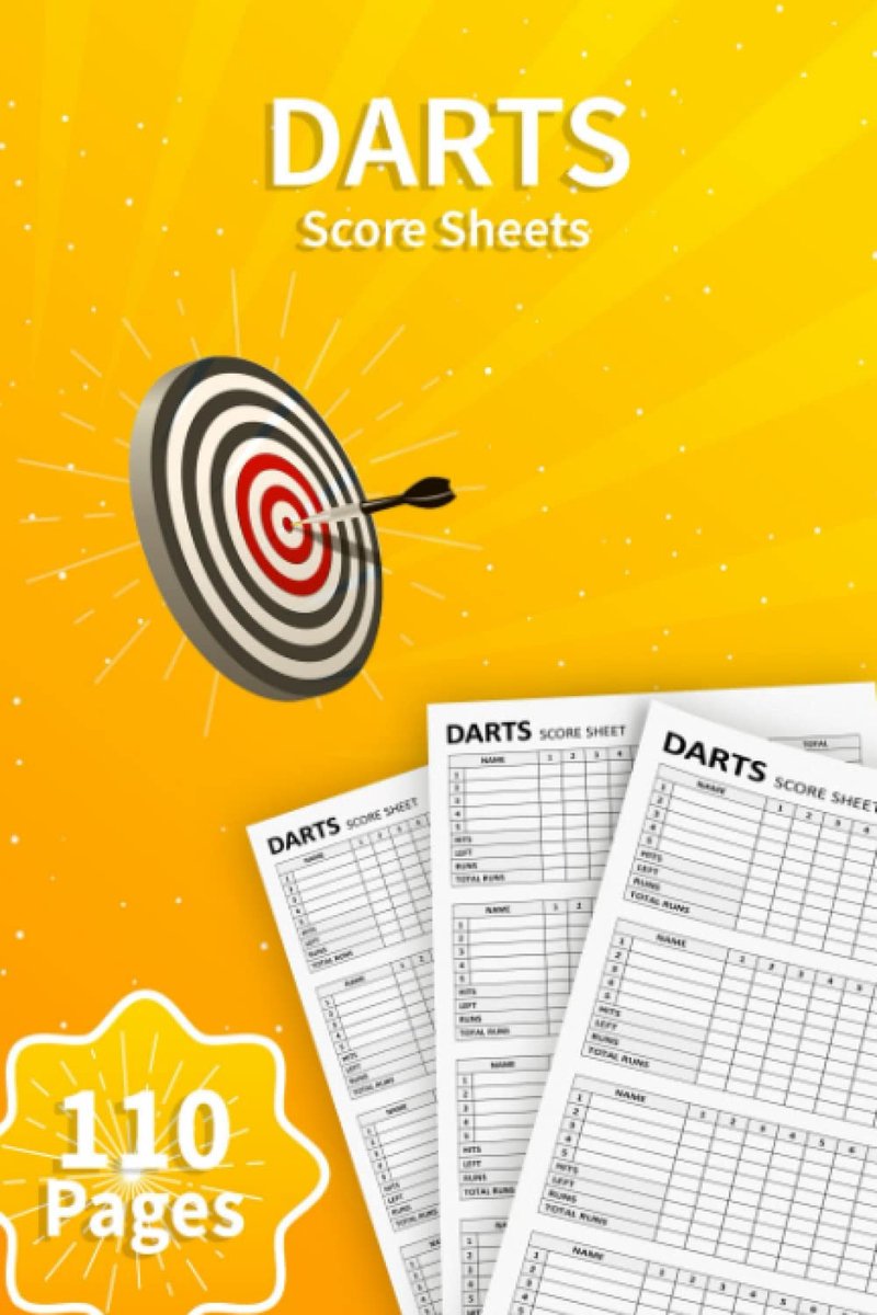 Darts Score Sheets: Darts Score Book - 110 Score Sheets with Small Size 6 x 9 inches inch - ShopVlot