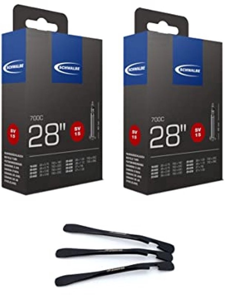 2 Fietsbinnenbanden 28" SV-15 (40mm) met Reflecterende Band