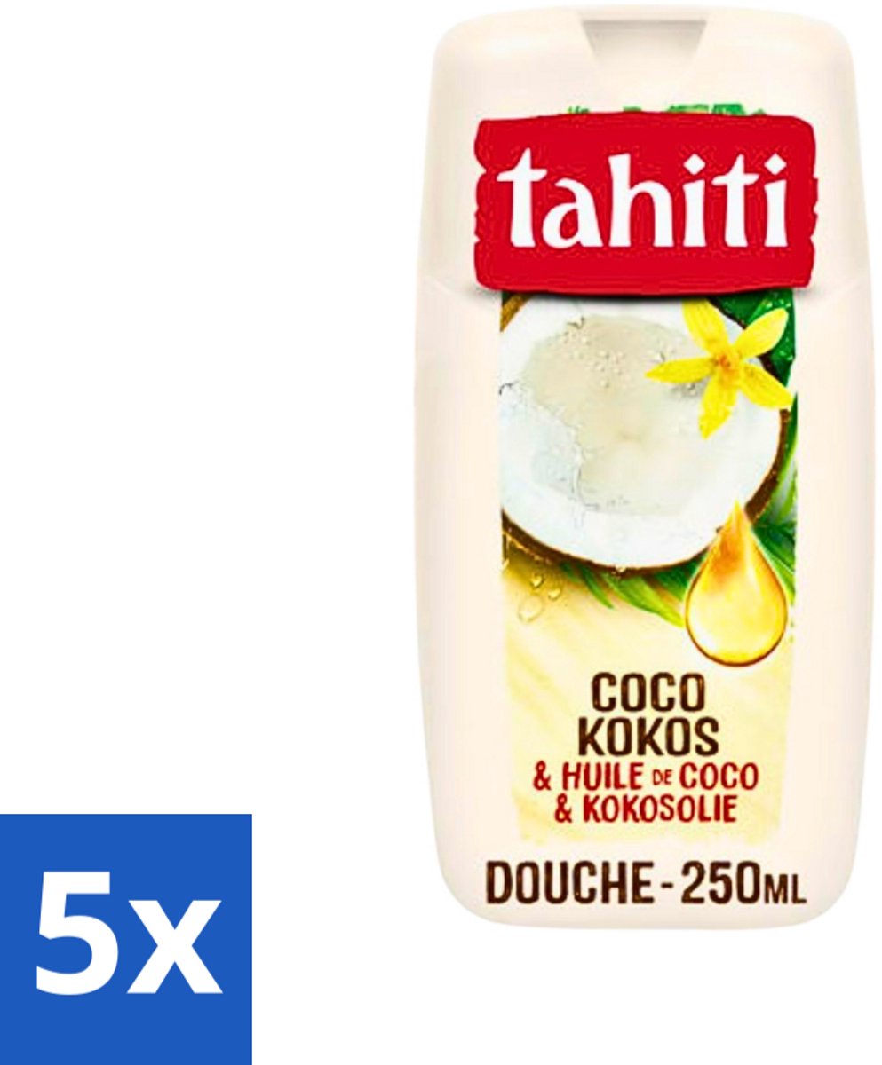 Tahiti - Douchegel - Kokos & Kokosolie - Hydraterend - 250 ml - Bulkverpakking - 5 stuks