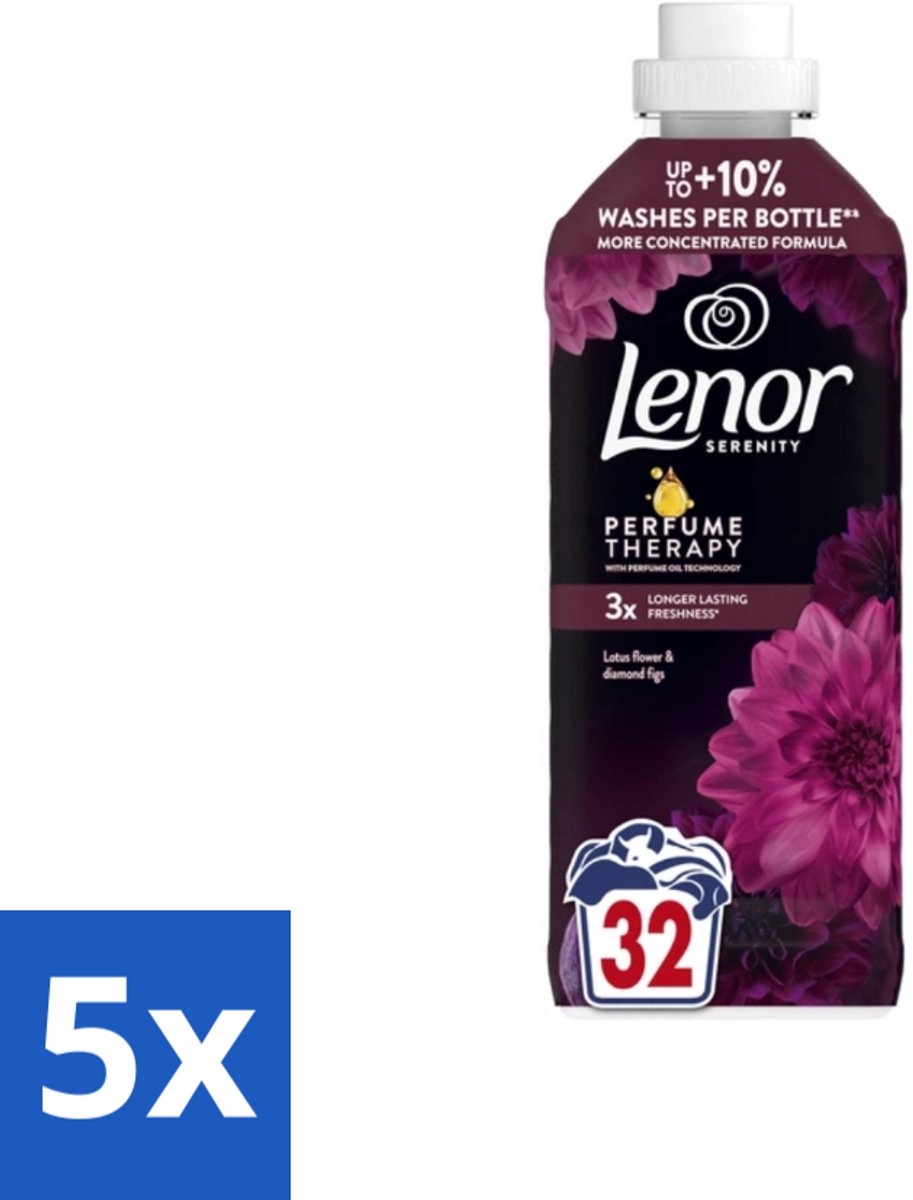 Lenor – Wasverzachter – Lotus Flower & Diamond Figs – 32 Wasbeurten – 675 ml - Bulkverpakking - 5 stuks