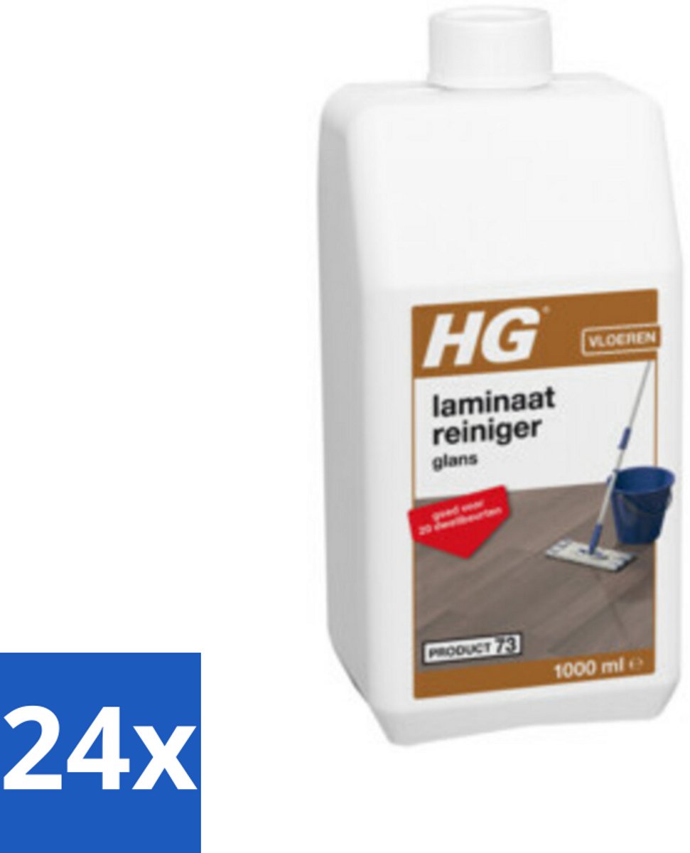 24 x HG Laminaatreiniger Glans 1 liter - Laminaatreiniger - Laminaatvloer Schoonmaken - Vloerreiniger - Glansreiniger - HG Laminaat Reiniger