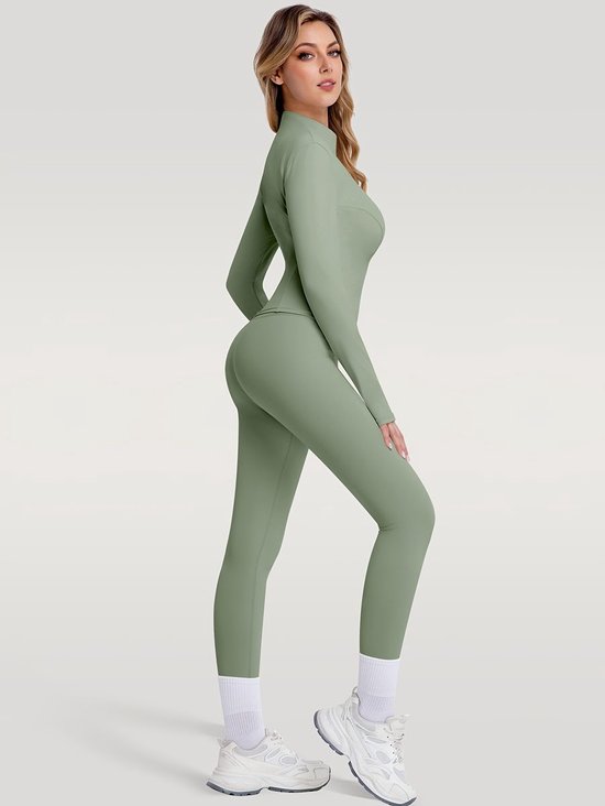 Currero Pilates Pak Dames - Yoga - Buttshaper - Gym - Fitness - Butt Lift - Bil Vergrotend - Heup Liftend - Yogakleding - Groen S — afbeelding 4