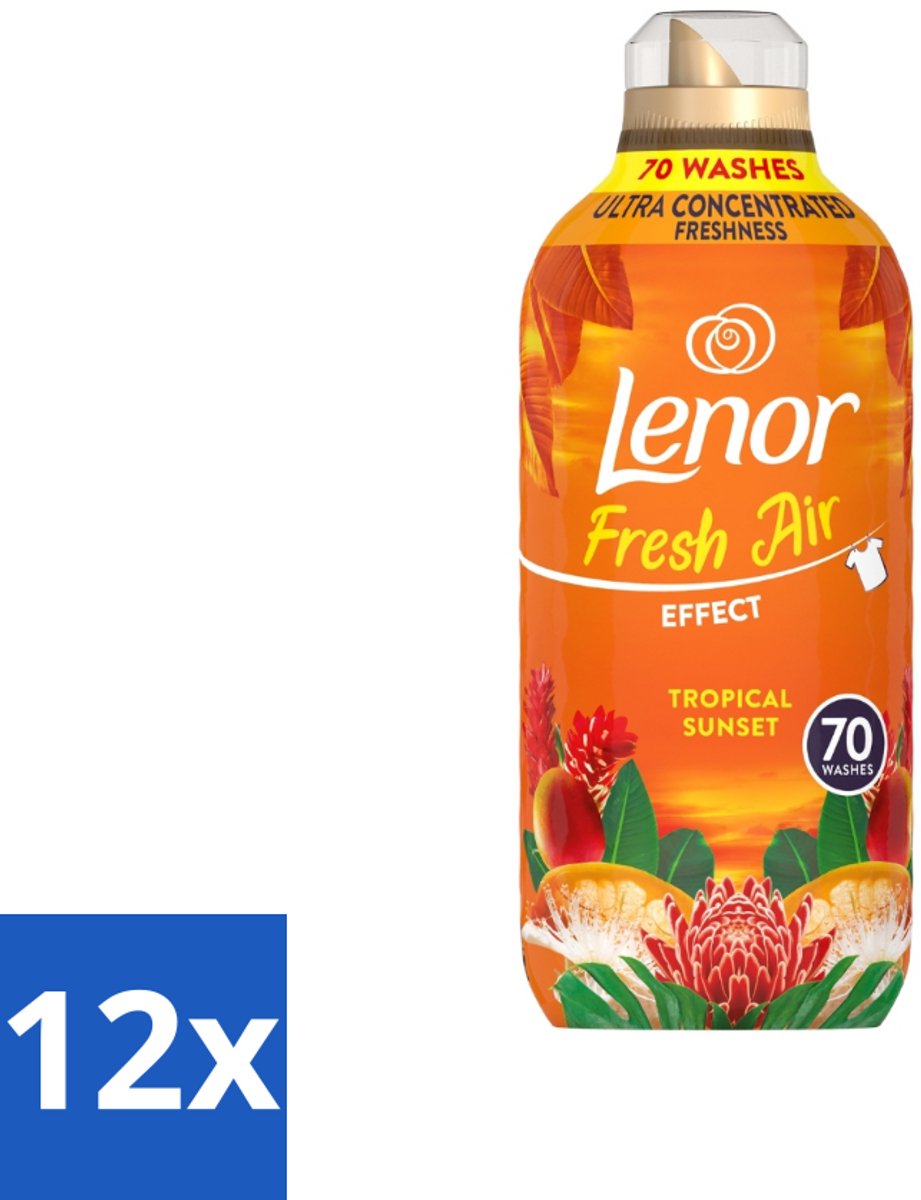 Lenor – Wasverzachter – Tropical Sunset – 70 Wasbeurten – 980 ml - Voordeelverpakking - 12 stuks