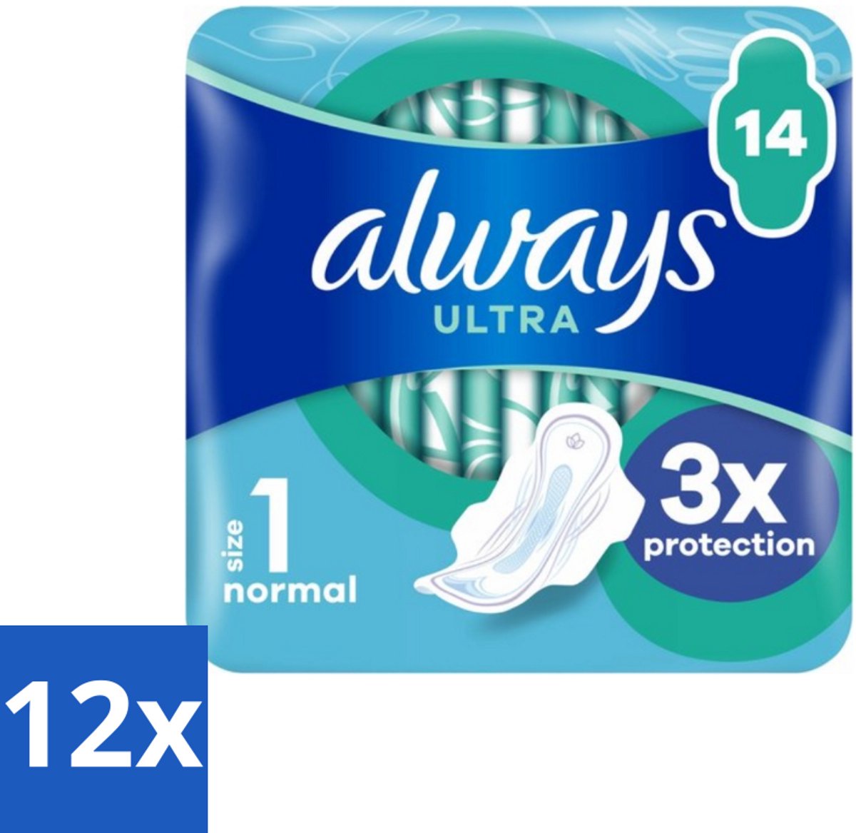 Always – Maandverband – Ultra Normal Plus – 14 Maandverbanden - Voordeelverpakking - 12 stuks