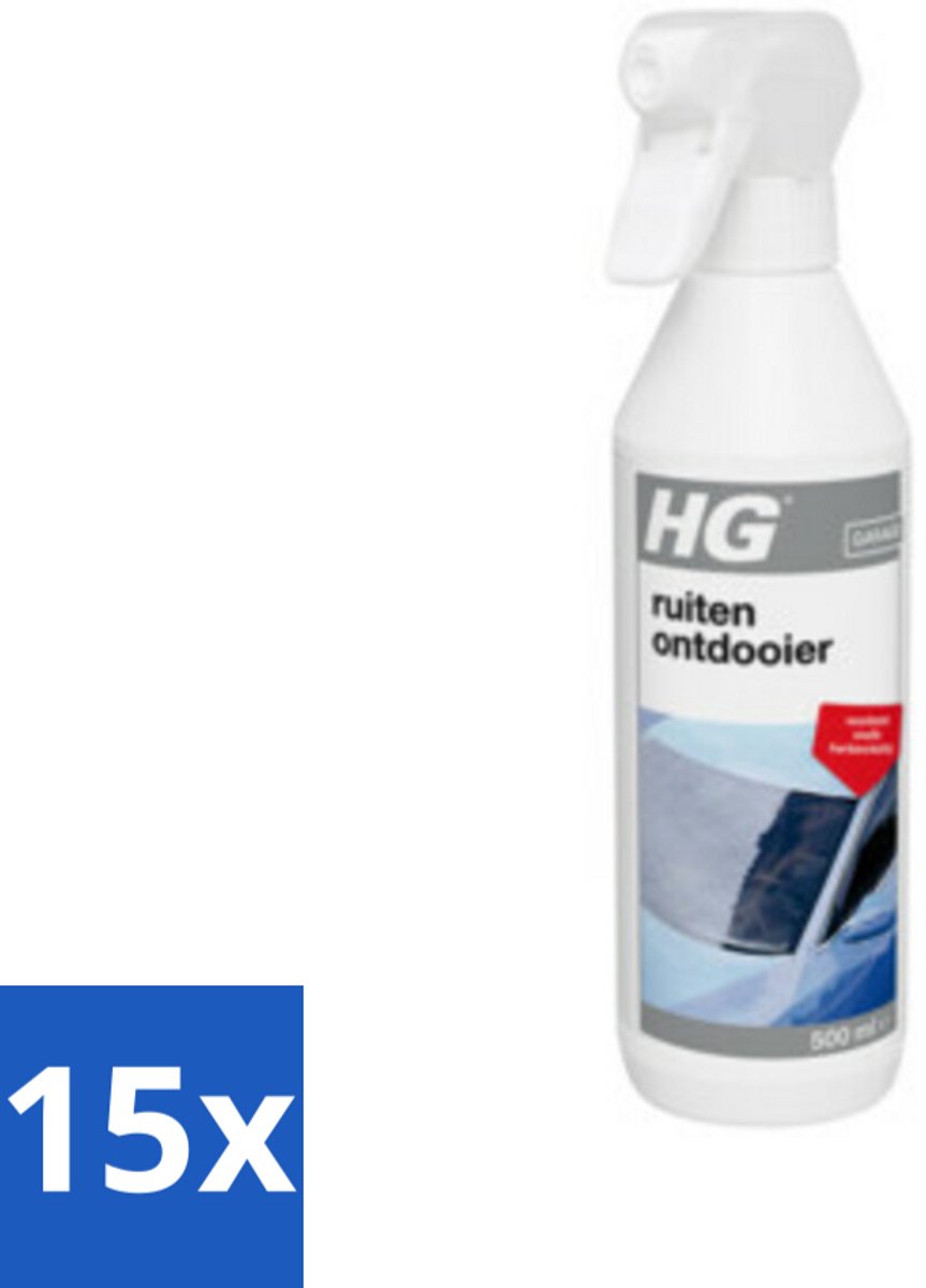 15 x HG Ruitenontdooier 500 ml - Ruitenontdooier - Sneeuw En Ijs Verwijderen - Bevroren Ruiten Verwijderen - Herbevriezing Voorkomen - Auto Ruiten Ontdooien