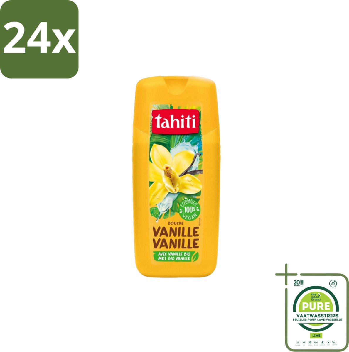 Tahiti – Douchegel – Vanille - 300 ml - Voordeelverpakking - 24 stuks - Douchegel vanille - Douchegel voor huidverzorging