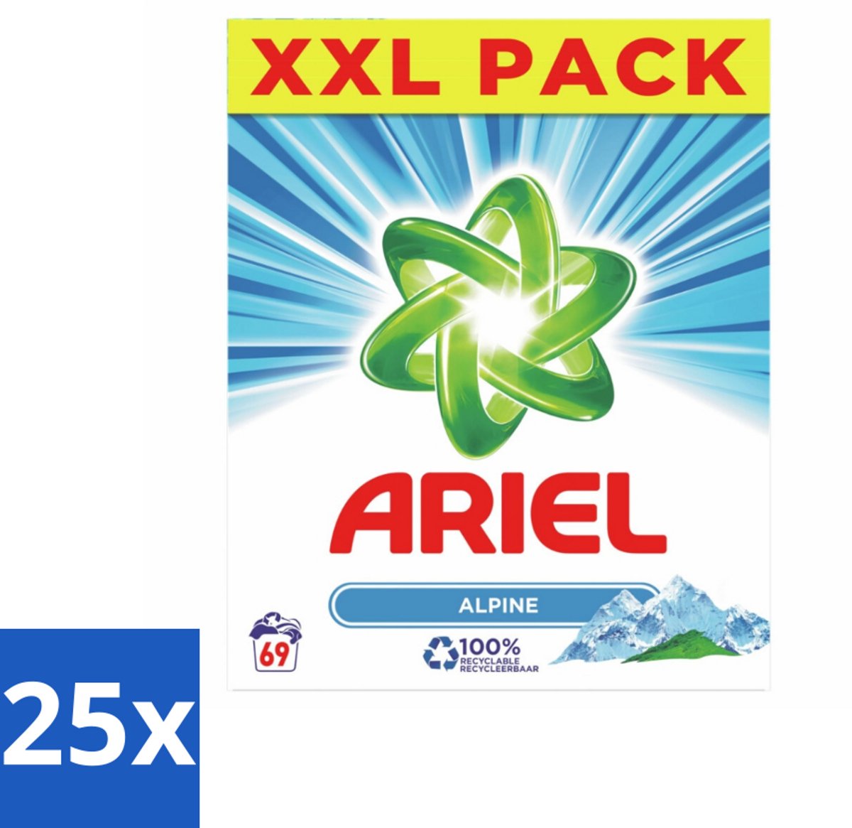 Ariel – Waspoeder – Alpine – 4,485 kg – 50 wasbeurten - Bulkverpakking - 25 stuks
