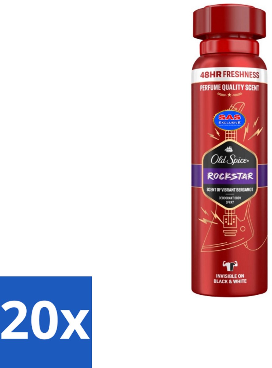 Old Spice – Deospray – Rockstar – 150 ml - Bulkverpakking - 20 stuks