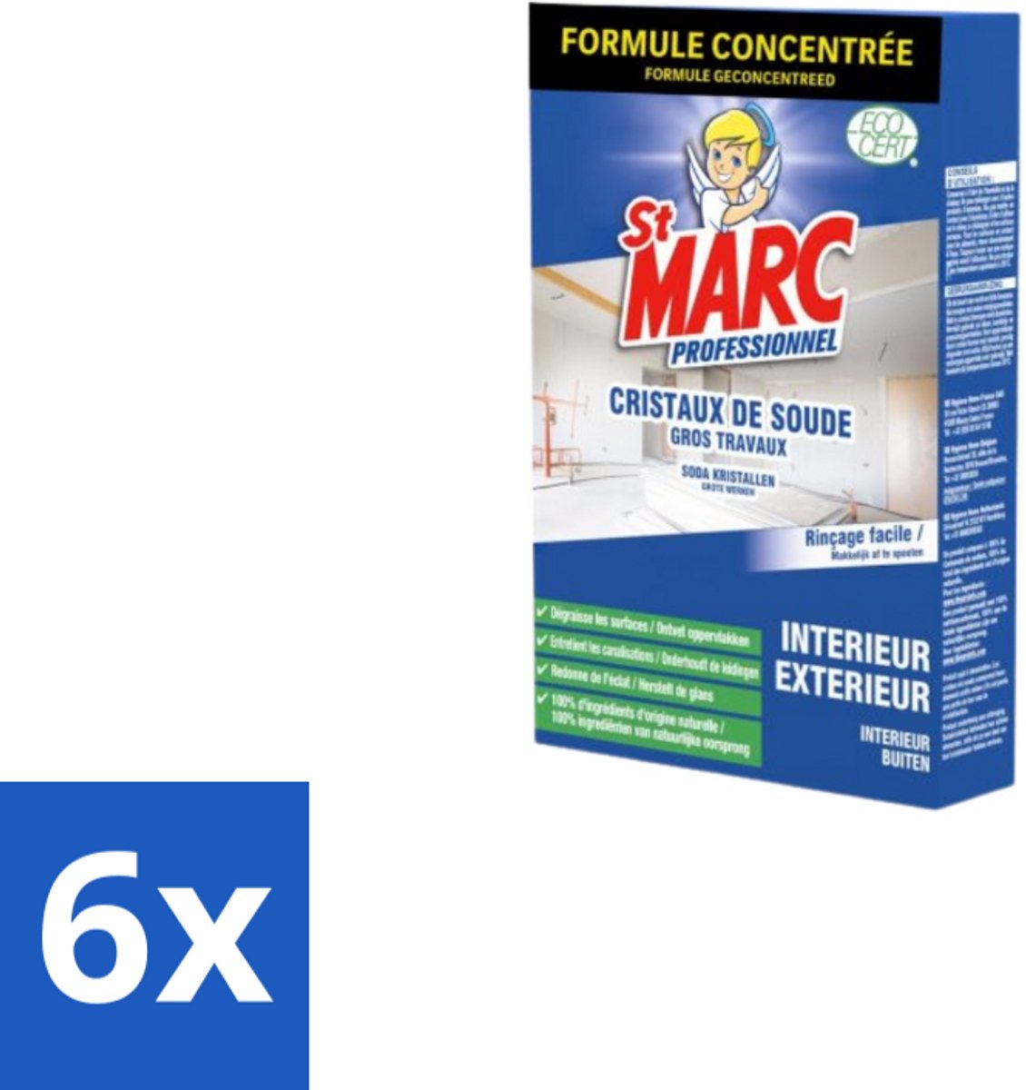 St. Marc – Multireiniger Poeder – Professioneel Sodakristallen – 1 kg - Voordeelverpakking - 6 stuks
