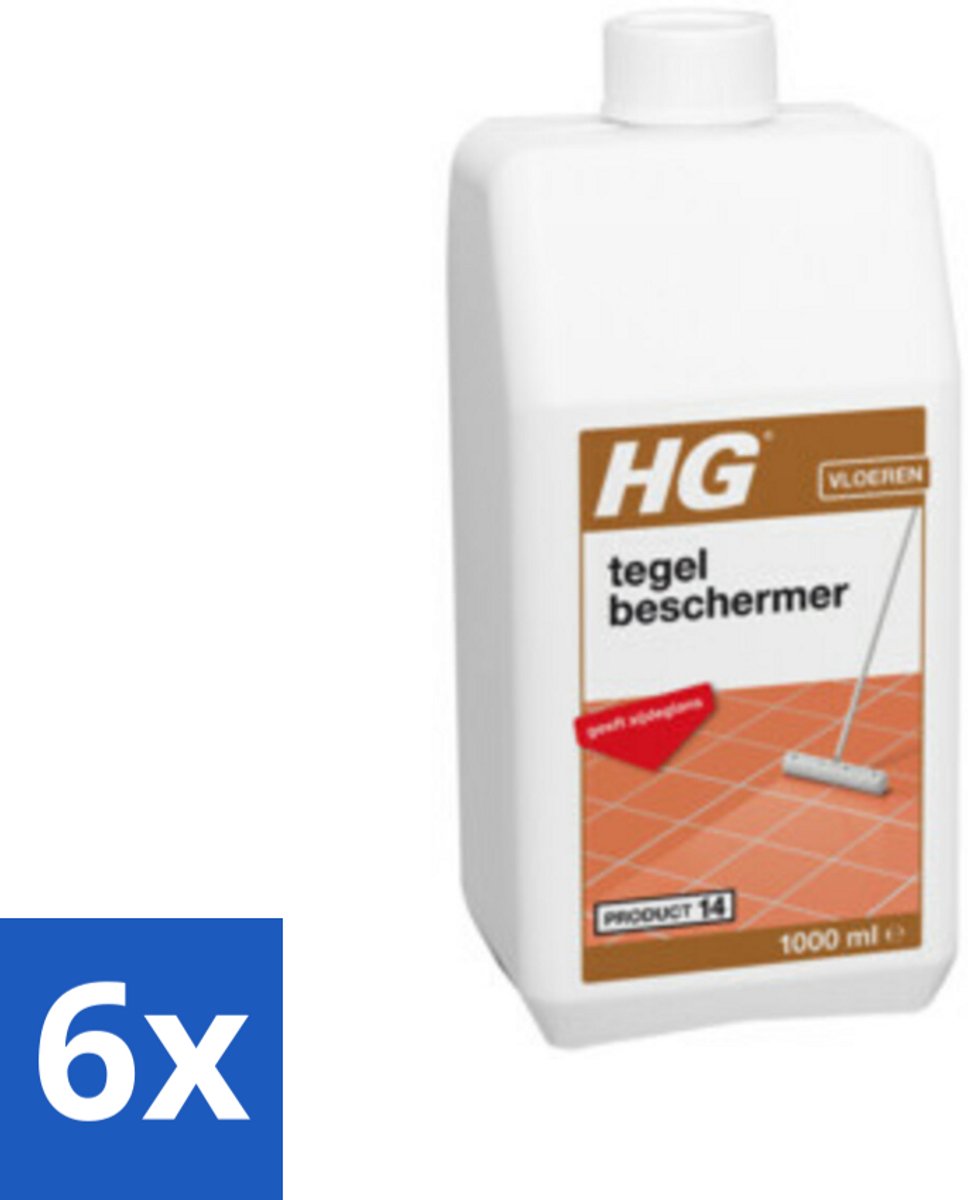 6 x HG Tegelbeschermer 1 liter - Tegelbeschermer - Vloertegel Bescherming - Anti-kras - Anti-slijt - Zijdeglans