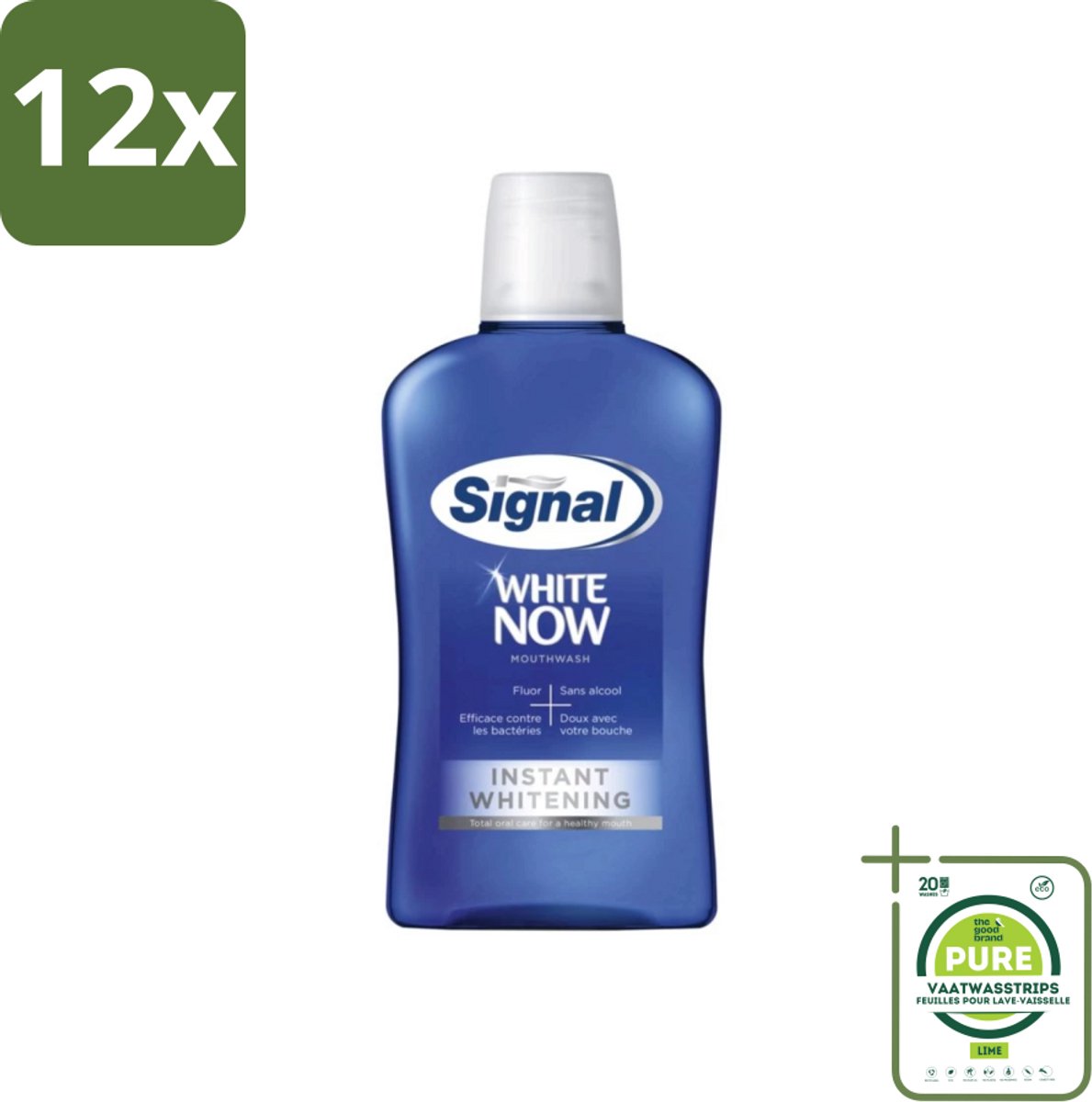 Signal - White Now - Mondwater - 0 % Alcohol - 500 ml - Voordeelverpakking - 12 stuks - Mondwater - Signal