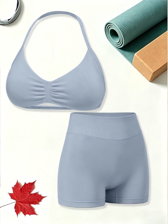 Currero Pilates Pak Dames - Yoga - Buttshaper - Gym - Fitness - Butt Lift - Bil Vergrotend - Heup Liftend - Yogakleding - Lichtgrijs L — afbeelding 5