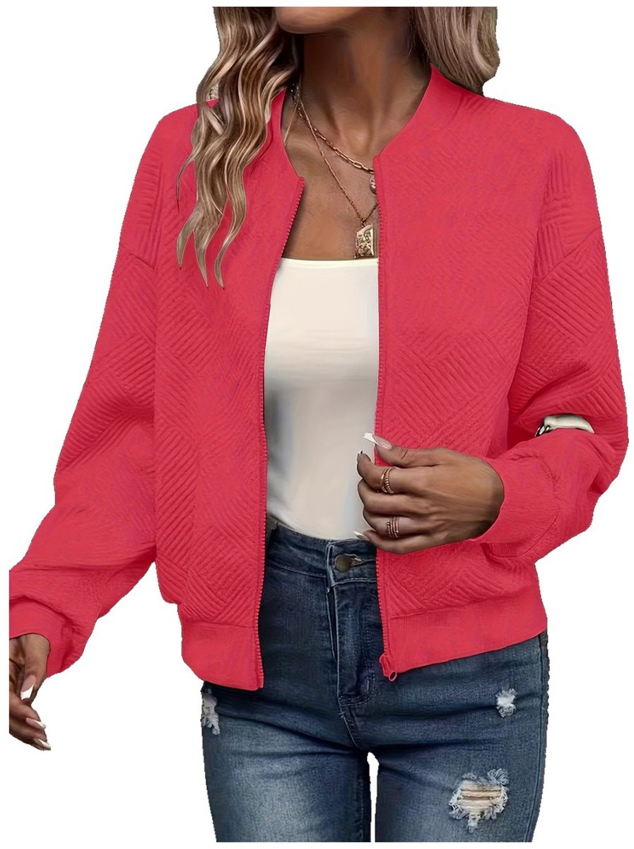Currero Vest Dames Met Rits Sweater Cardigan Gebreid Sweaters Hoodie Warme Trui Lange Mouw Licht Stoffige Roos
