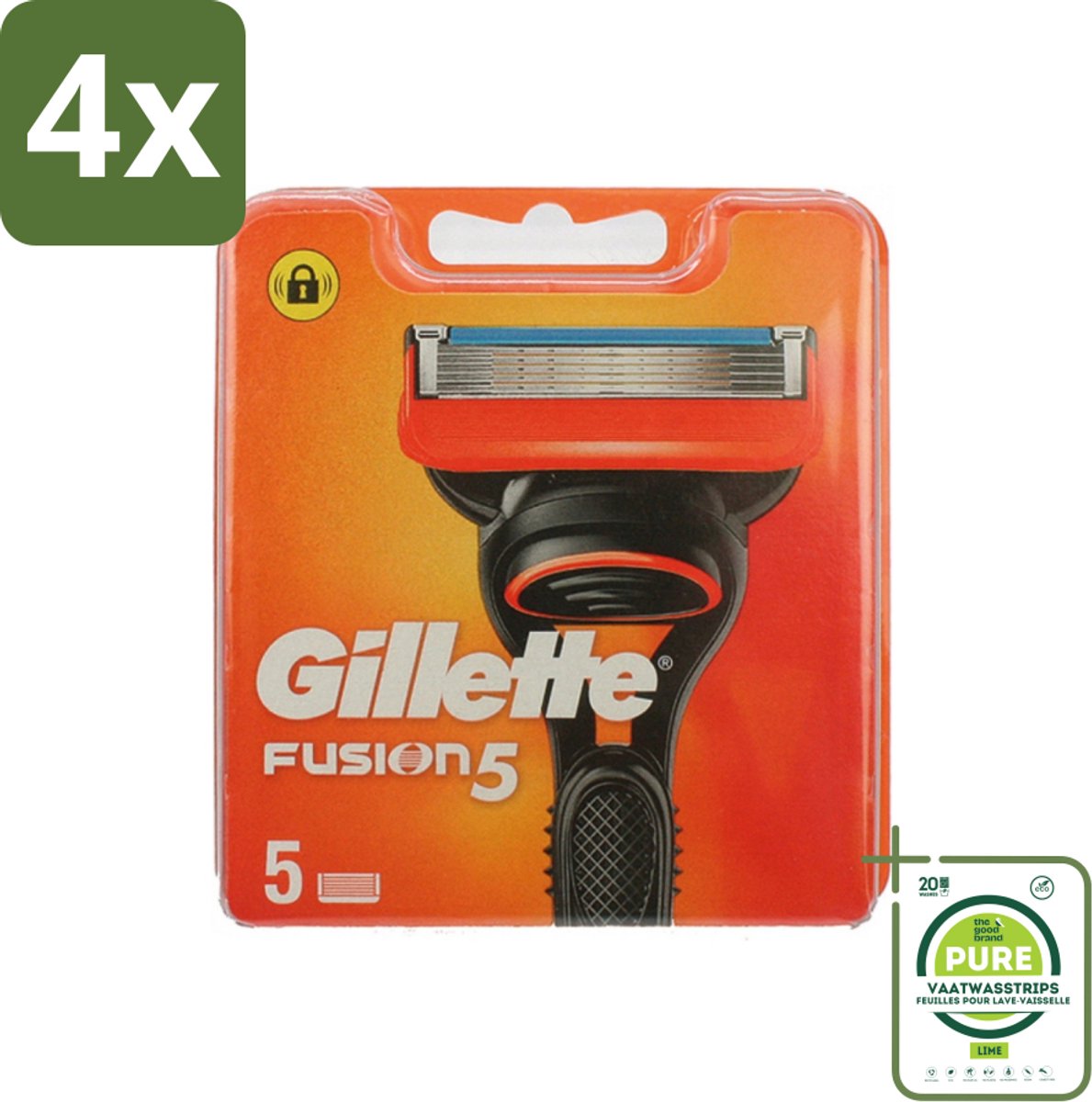 Gillette - Fusion 5 - Navulscheermesjes - 5 Navulmesjes - Voordeelverpakking - 4 stuks - Scheermesjes - Gillette Fusion 5