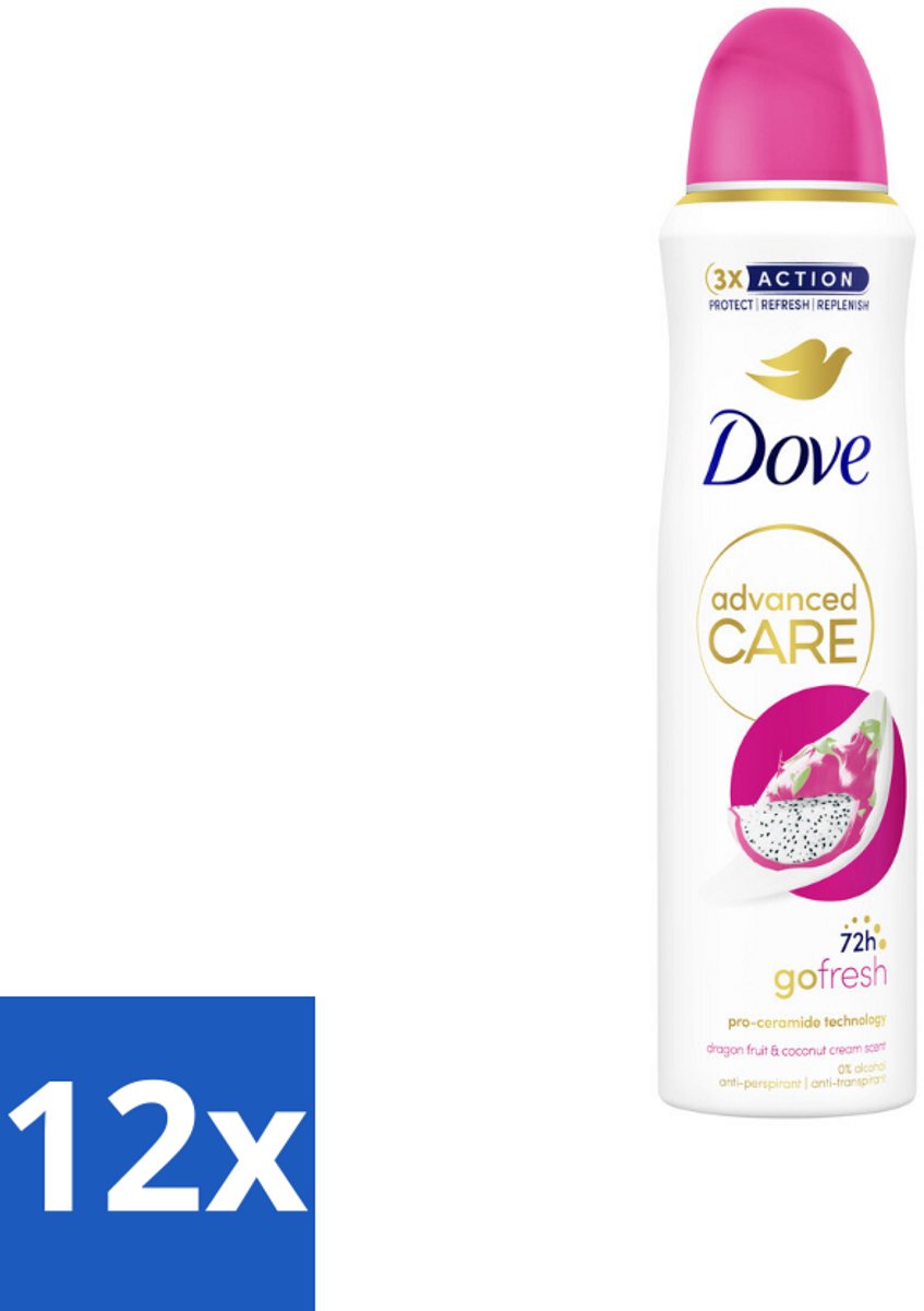 Dove – Deodorant Spray – Dragon Fruit & Coconut Cream – 150 ml - Voordeelverpakking - 12 stuks