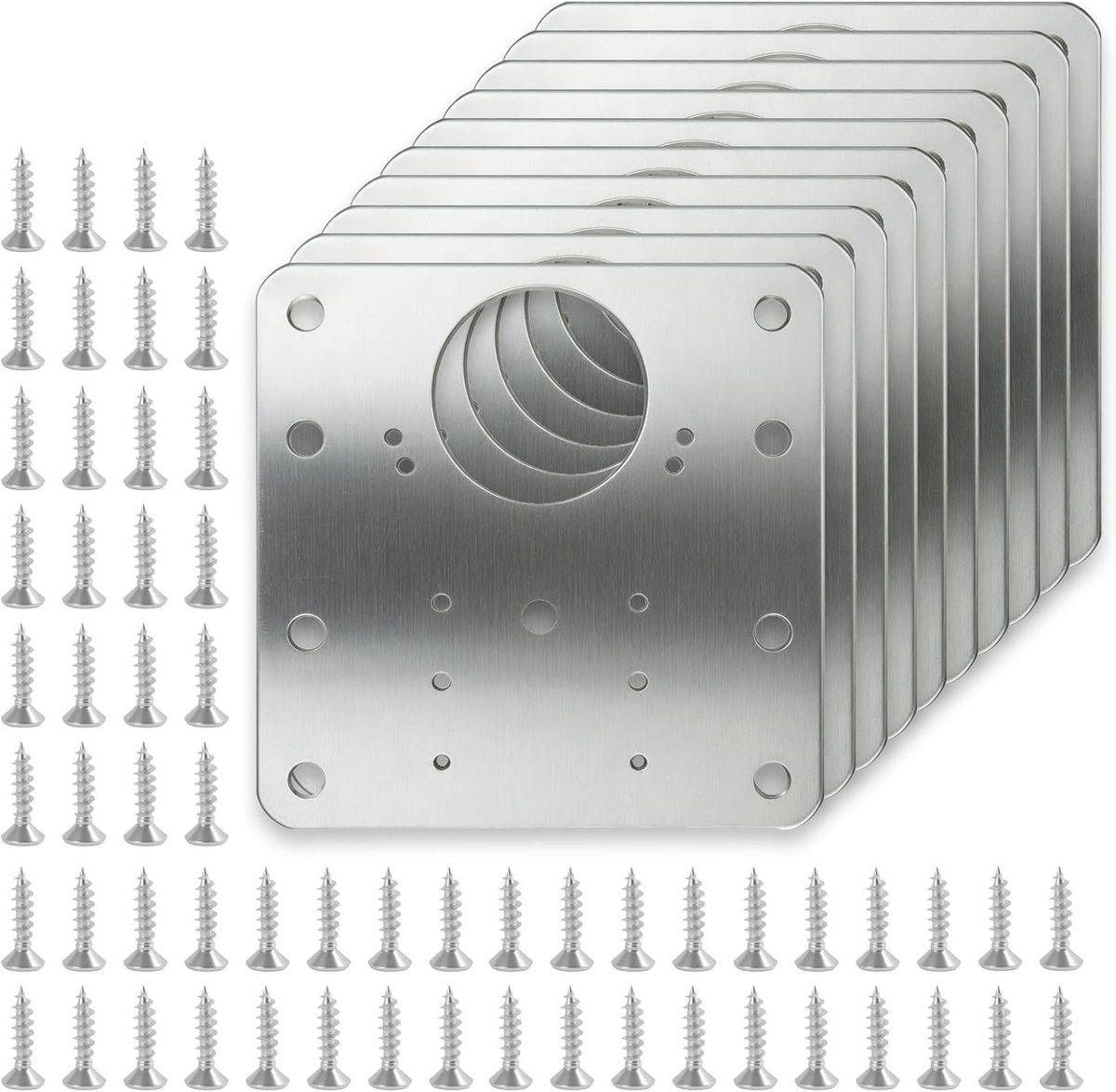 Set van 10 Reparatieplaten voor Scharnieren 9 x 9 cm - Duurzame Oplossing voor Meubeldeuren en Lades, Perfect voor Verbetering en Onderhoud