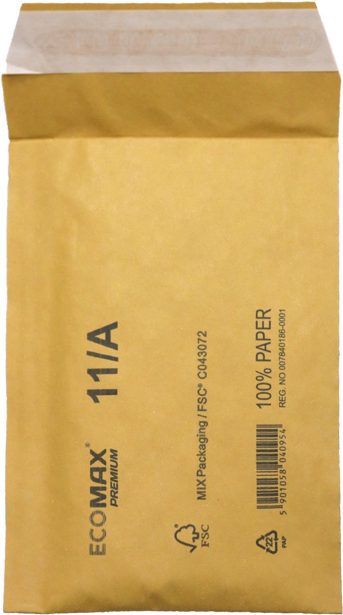 Luchtkussen enveloppen A6 - 11/A - 175 x 120 mm - 10 stuks - HK zelfklevend met plakstrip - Bruin - Netuno