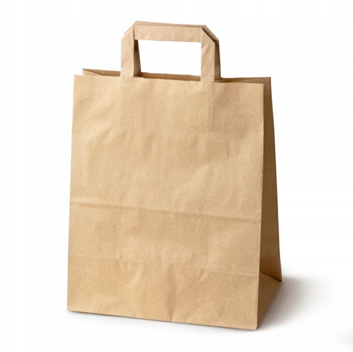 50x Bruine Papieren Zakken 25x11x32 cm - Eco Vriendelijk met Platte Handgreep