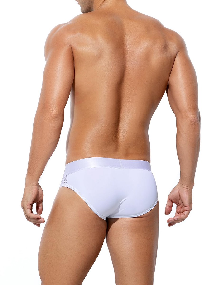 Casey Kevin Herenslip, sportslip, ademend, comfortabel, lage taille, sexy herenondergoed, K2-wit, M - ShopVlot