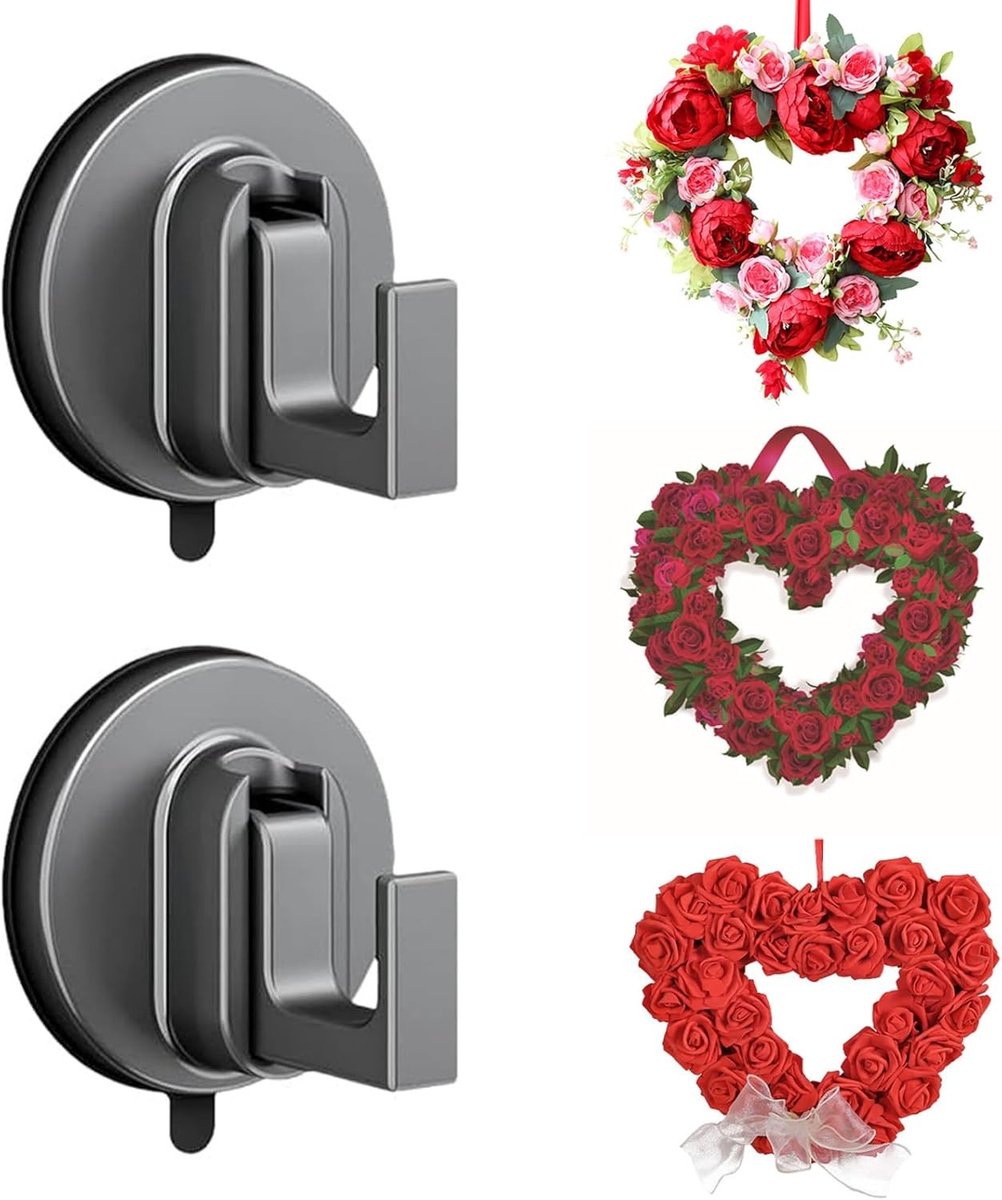 Verbeterde Zuignap Haken, Geen Boren Nodig voor Glasdeuren, Herbruikbare Hangers voor Kerst en Herfstdecoratie, Ideaal voor Badkamer en Douche