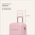 Roze SUITSUIT koffer met uittrekbaar handvat in 3 standen, max. 106 cm.