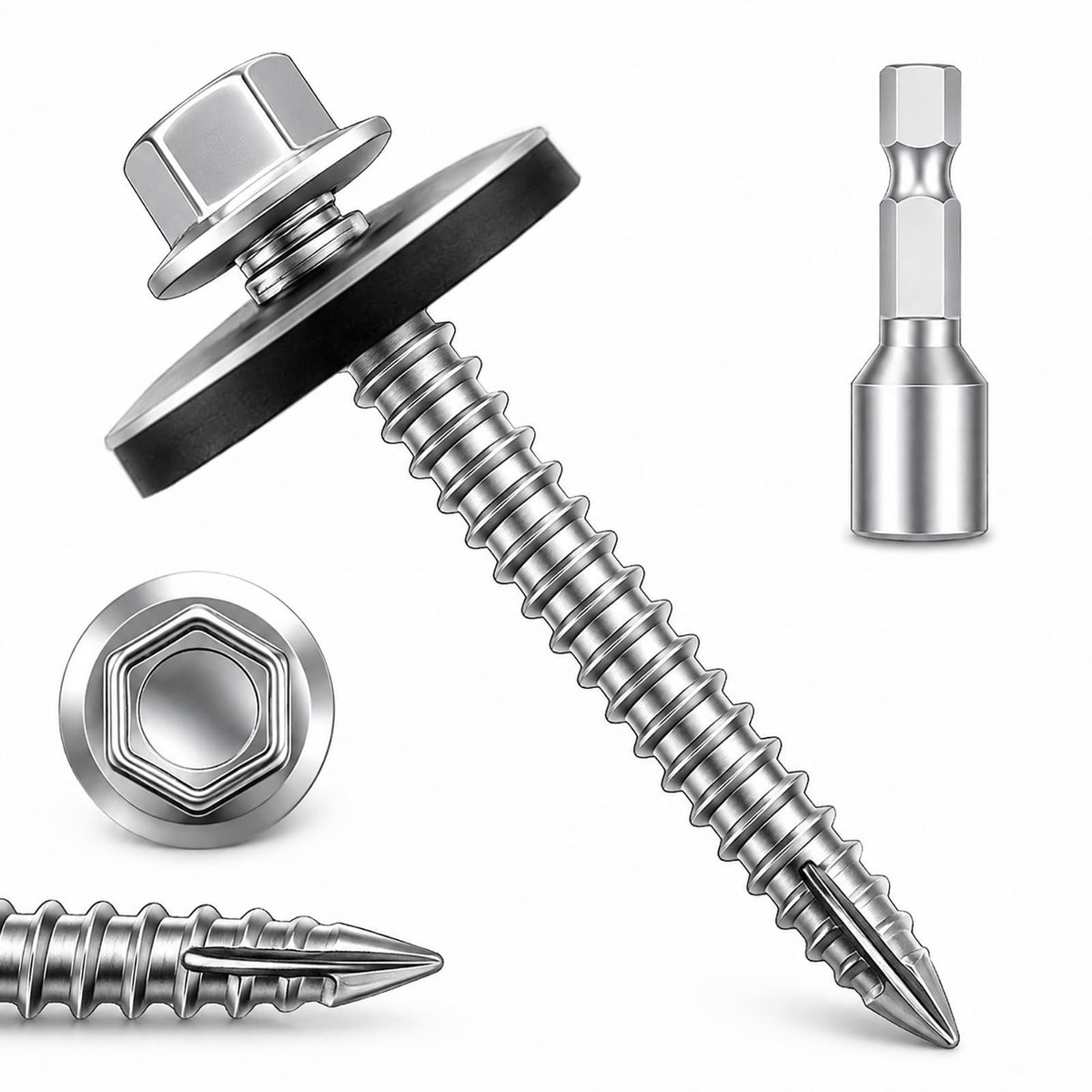 Solidchoice - Dakschroeven met EPDM-Afdichtingsschijf M3, 25 Stuks