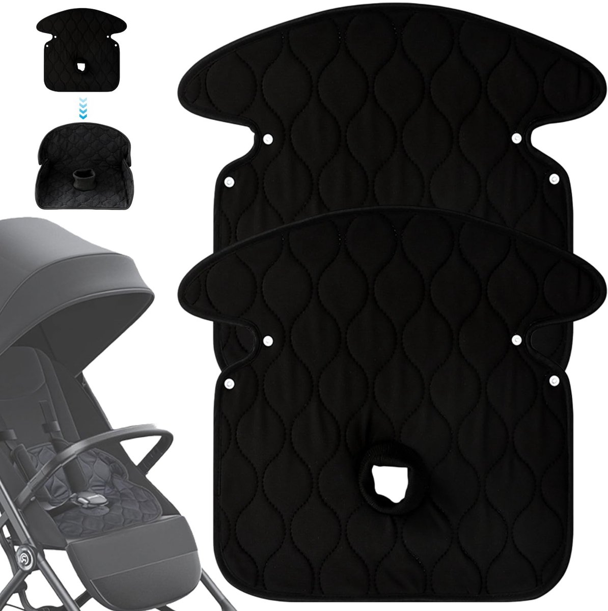 Solidchoice - 2 Stuks Kinderstoelonderlegger voor Auto en Kinderwagen