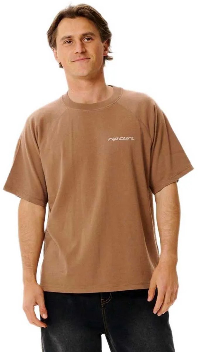 Rip Curl Inner Visions Flogged T-shirt Met Korte Mouwen S Man Mocha