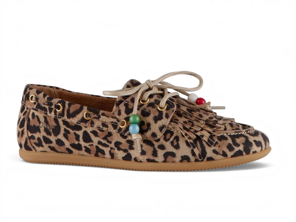 DWRS Latty Fringes Leopard damesmocassin