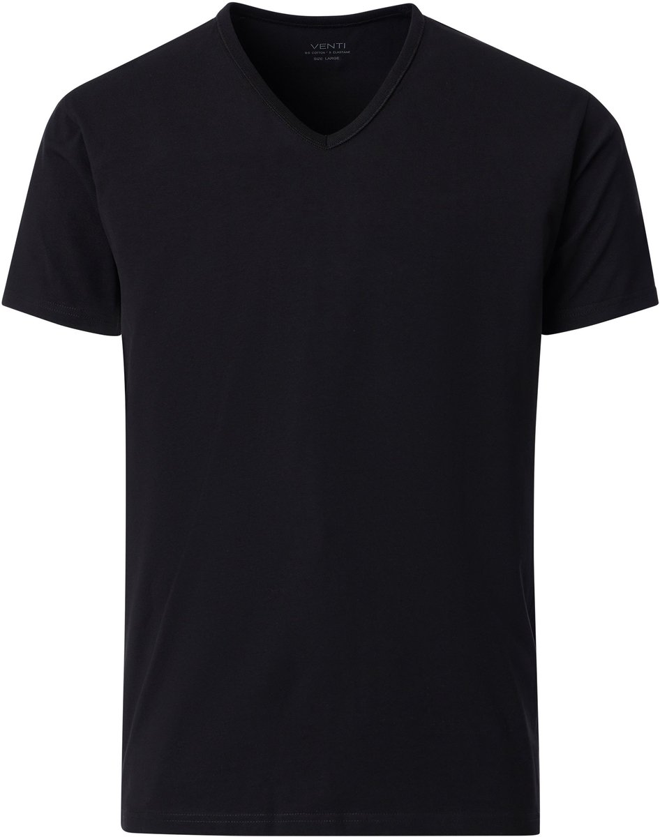 VENTI modern heren T-shirt (2-pack) - zwart